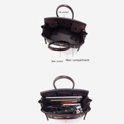 Top Grain Leather Croc Flap New Birk Handbag