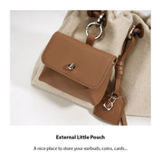 Canvas Leather Women Drawstring Bag