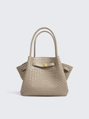 Top Grain Leather Wings Woven Handbag