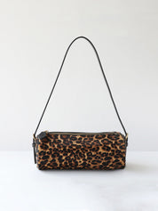 Chic Fur Leather Women Cylinder Bag