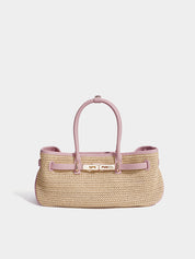 Leather Straw Women Handbag