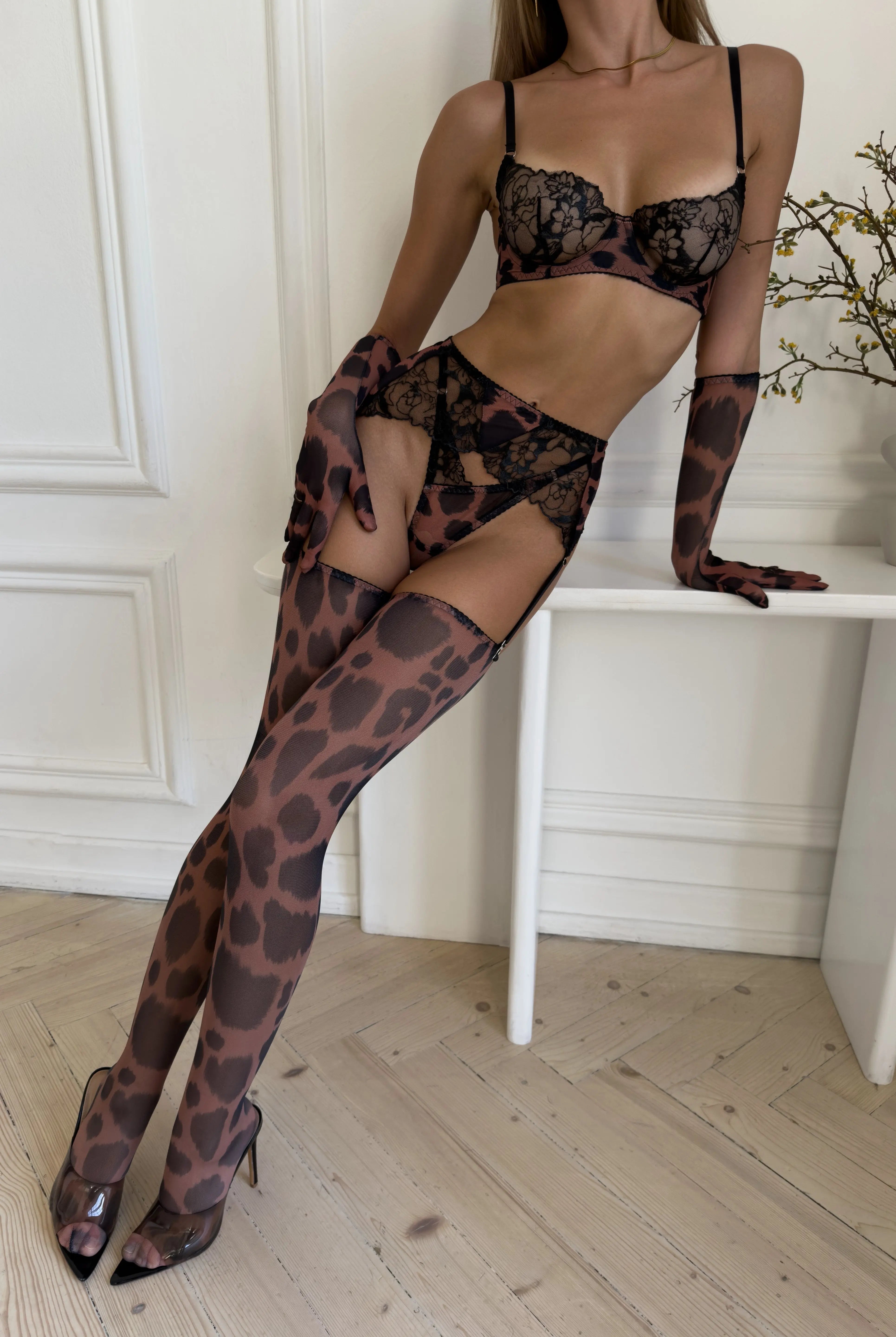 Sheer Leopard Lingerie for Women – Bold Print Bralette Set – Chaotic Fashion