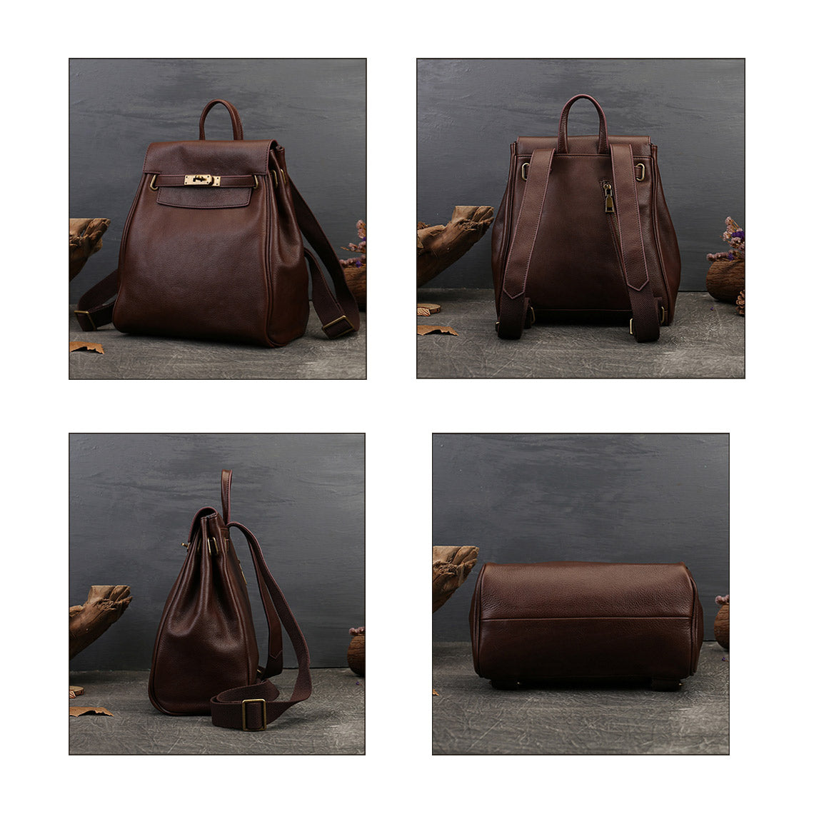 Top Grain Leather Classic Backpack for Women