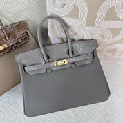 Top Grain Leather Inspired Croc Flap Bag