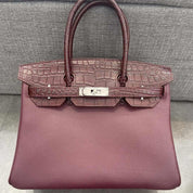 Top Grain Leather Inspired Croc Flap Bag