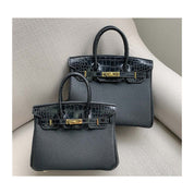 Top Grain Leather Inspired Croc Flap Bag