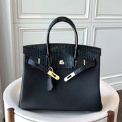 Top Grain Leather Inspired Croc Flap Bag