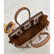 Canvas Leather Inspired Pocket Birk Handbag