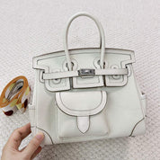 Canvas Leather Inspired Pocket Birk Handbag