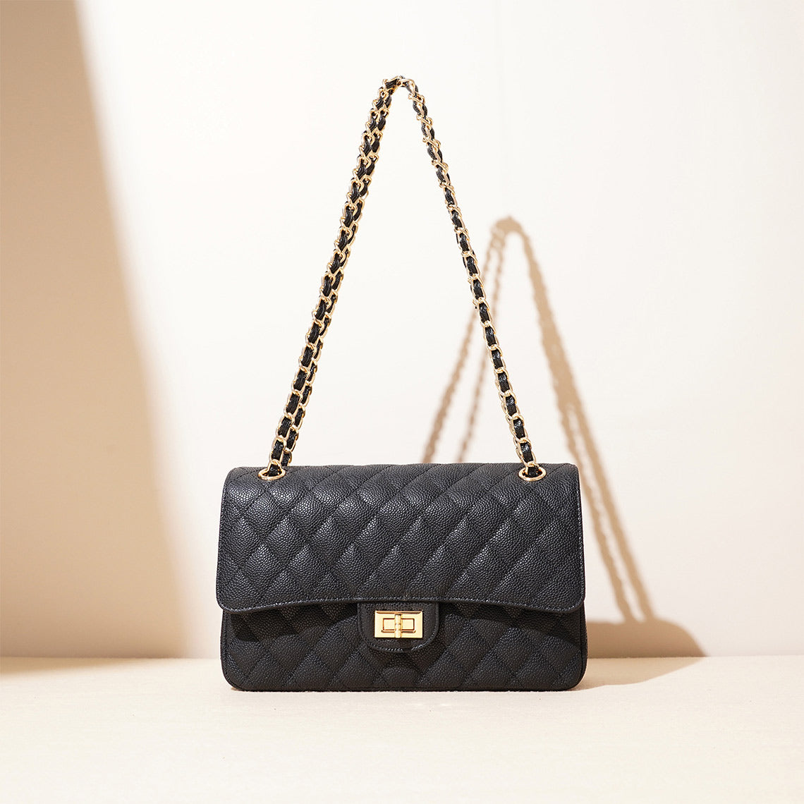 Textured Leather Inspired 2.55 Chain Bag