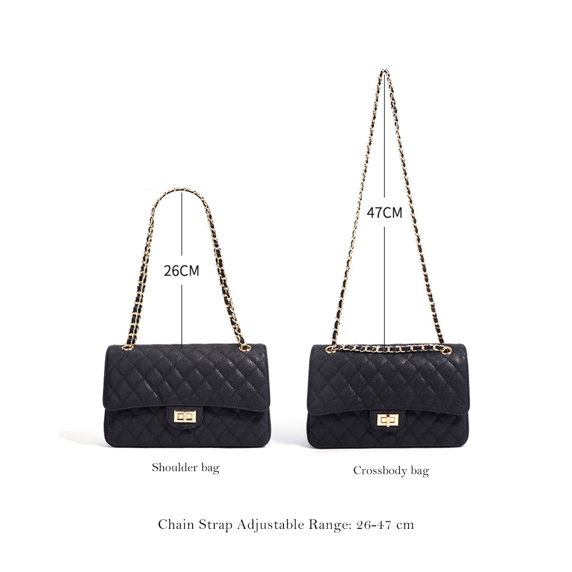 Textured Leather Inspired 2.55 Chain Bag