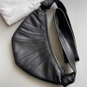 Sheep Leather Croissant Crossbody Bag