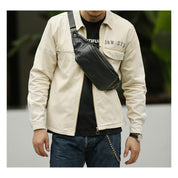 Vegetable Tanned Leather Men Fanny Pack Bag