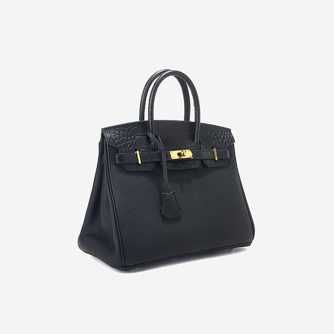 Top Grain Leather Croc Flap New Birk Handbag