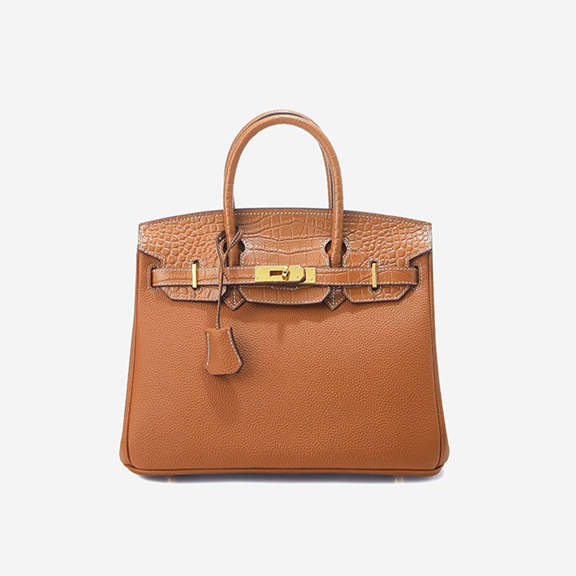 Top Grain Leather Croc Flap New Birk Handbag