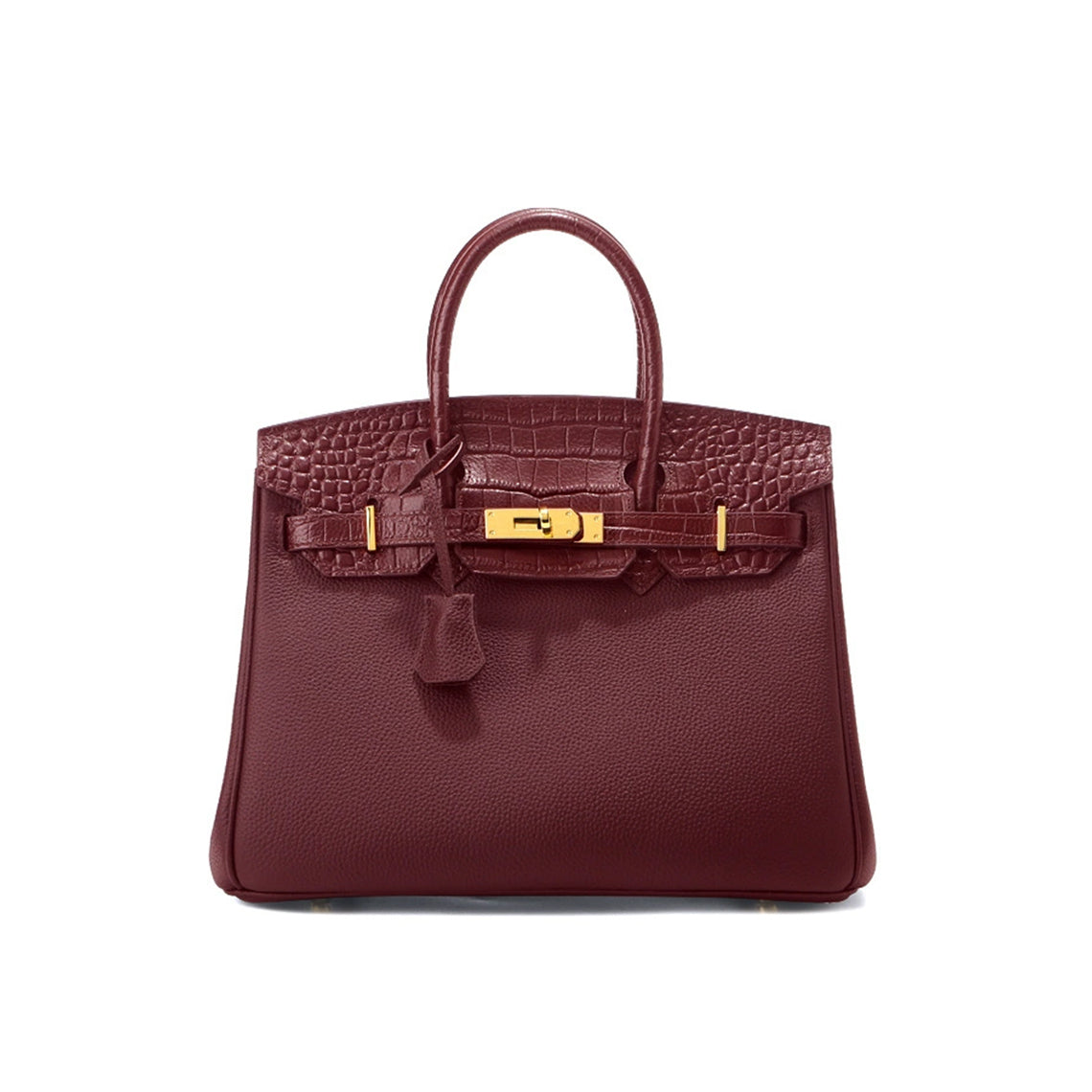 Top Grain Leather Croc Flap New Birk Handbag
