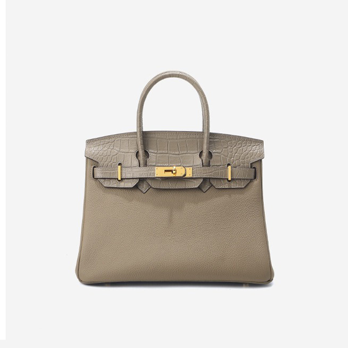Top Grain Leather Croc Flap New Birk Handbag