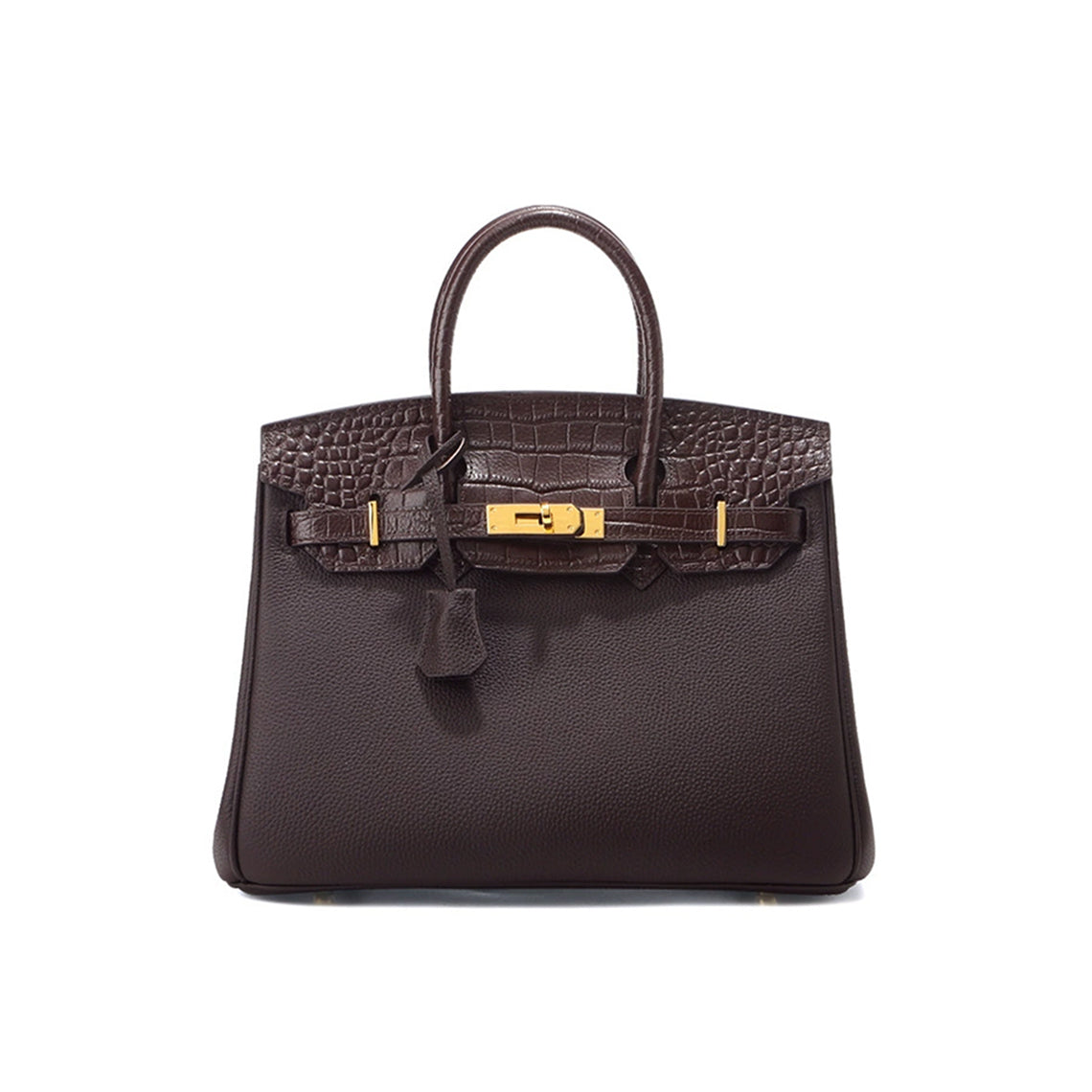 Top Grain Leather Croc Flap New Birk Handbag