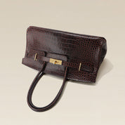 Crocodile Embossed Leather Inspired Birk Shoulder Handbag