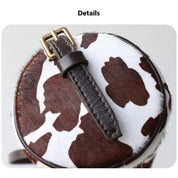 Chic Fur Leather Women Cylinder Bag