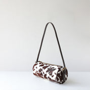 Chic Fur Leather Women Cylinder Bag
