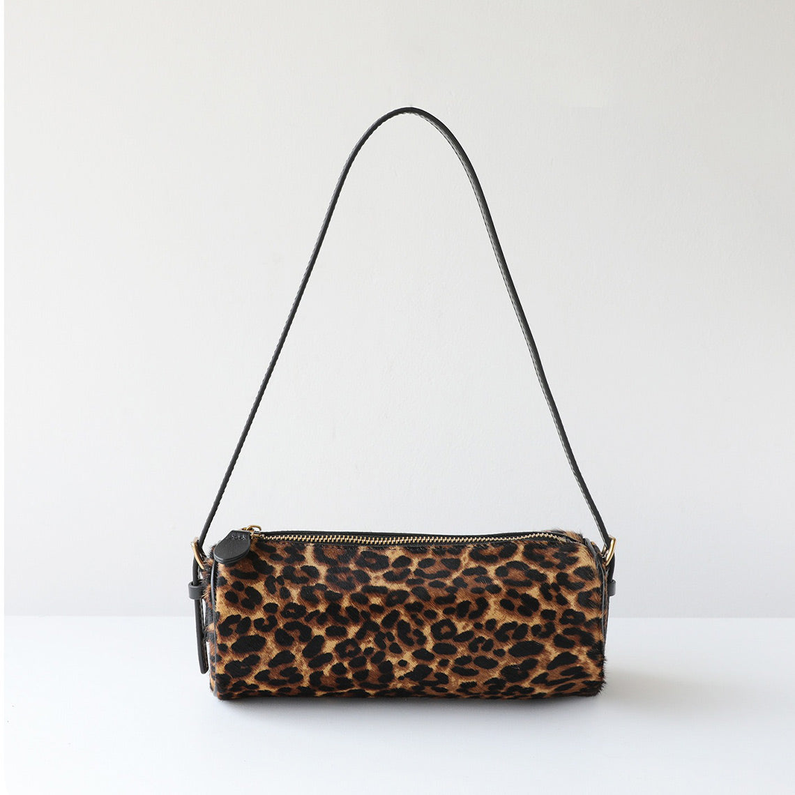 Chic Fur Leather Women Cylinder Bag