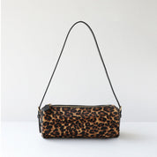 Chic Fur Leather Women Cylinder Bag