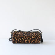 Chic Fur Leather Women Cylinder Bag