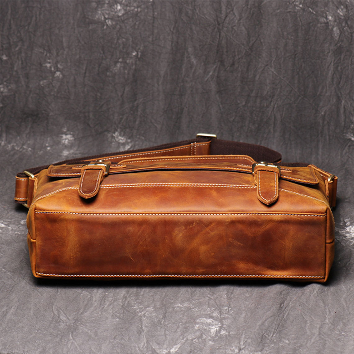 Crazy Horse Leather Men's Messenger Satchel Bag