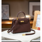 Top Grain Leather Inspired Mini Kelli 19 Handbag