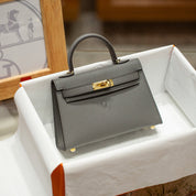 Top Grain Leather Inspired Mini Kelli 19 Handbag
