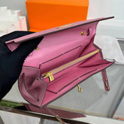 Leather Inspired Kelly Long Wallet | With Crossbody Strap