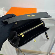 Leather Inspired Kelly Long Wallet | With Crossbody Strap
