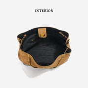 Suede Leather Quilted Suede Shoulder Bag