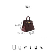 Crocodile Embossed Leather Rouge Birk Handbag