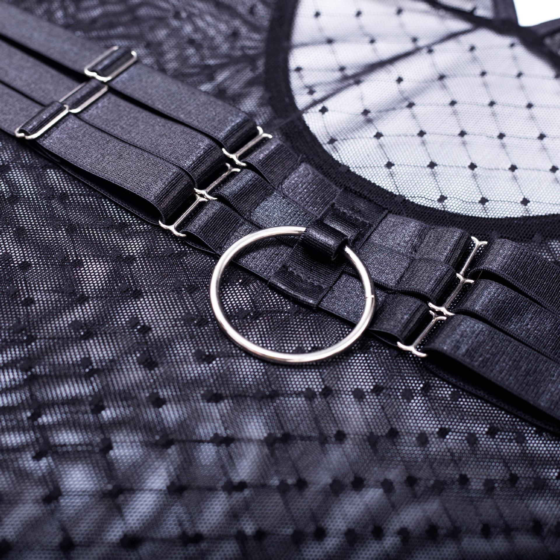 JIMENA POLKA MESH 3 PIECE LINDERIE BODYSUIT