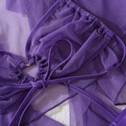 LINGERIE BRA PANTIES MESH BLOUSE and PANTIES 4 PIECE SET