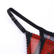 LAURA RED ZEBRA 5 PIECE LINGERIE SET