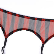 LAURA RED ZEBRA 5 PIECE LINGERIE SET