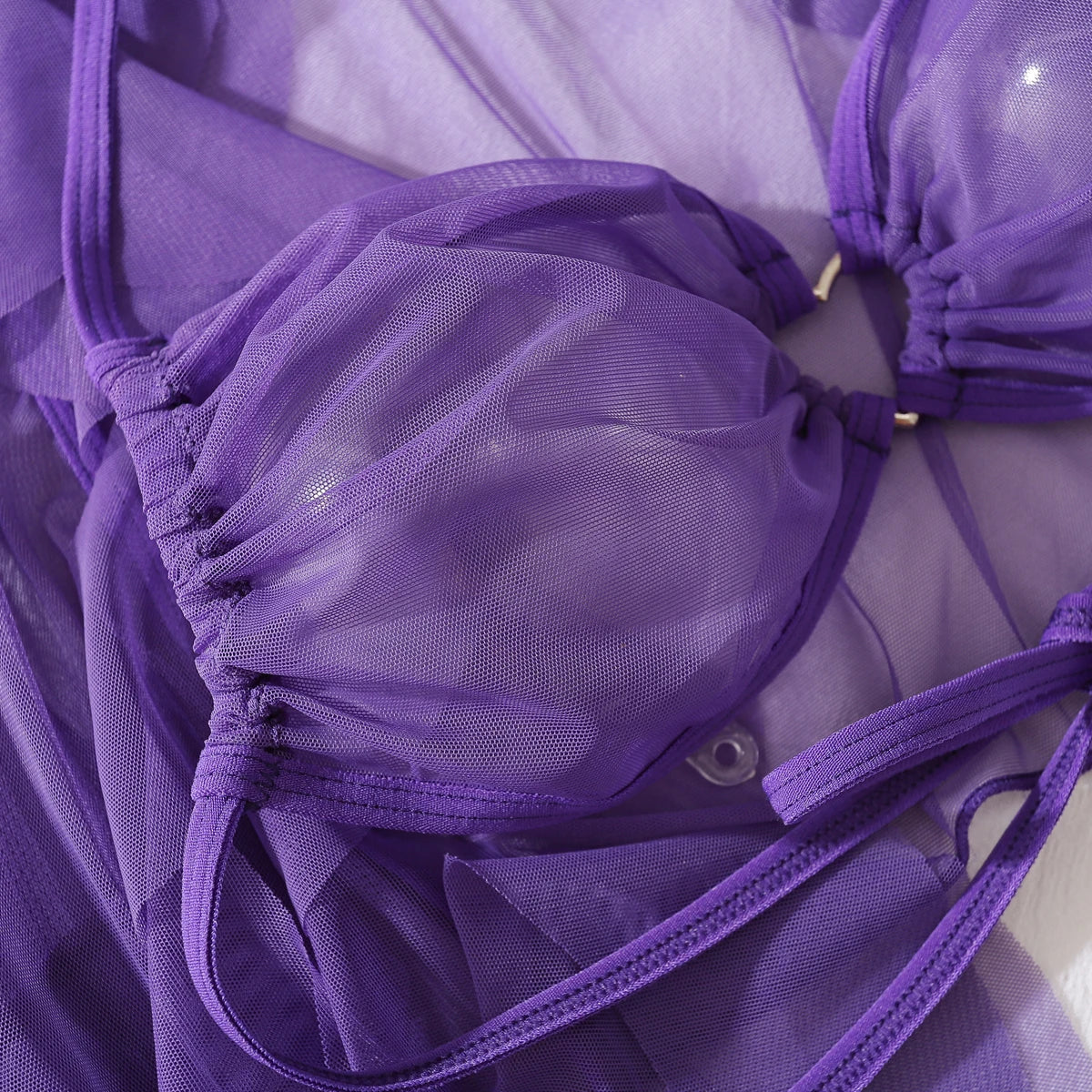 LINGERIE BRA PANTIES MESH BLOUSE and PANTIES 4 PIECE SET