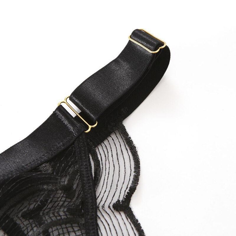 CHEYENNE BLACK 4 PIECE LINGERIE SET