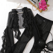 LINGERIE BRA PANTIES MESH BLOUSE and PANTIES 4 PIECE SET