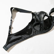 EMBROIDERY PUSH UP BRA LINGERIE SET with GLOVES