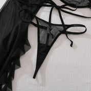 LINGERIE BRA PANTIES MESH BLOUSE and PANTIES 4 PIECE SET