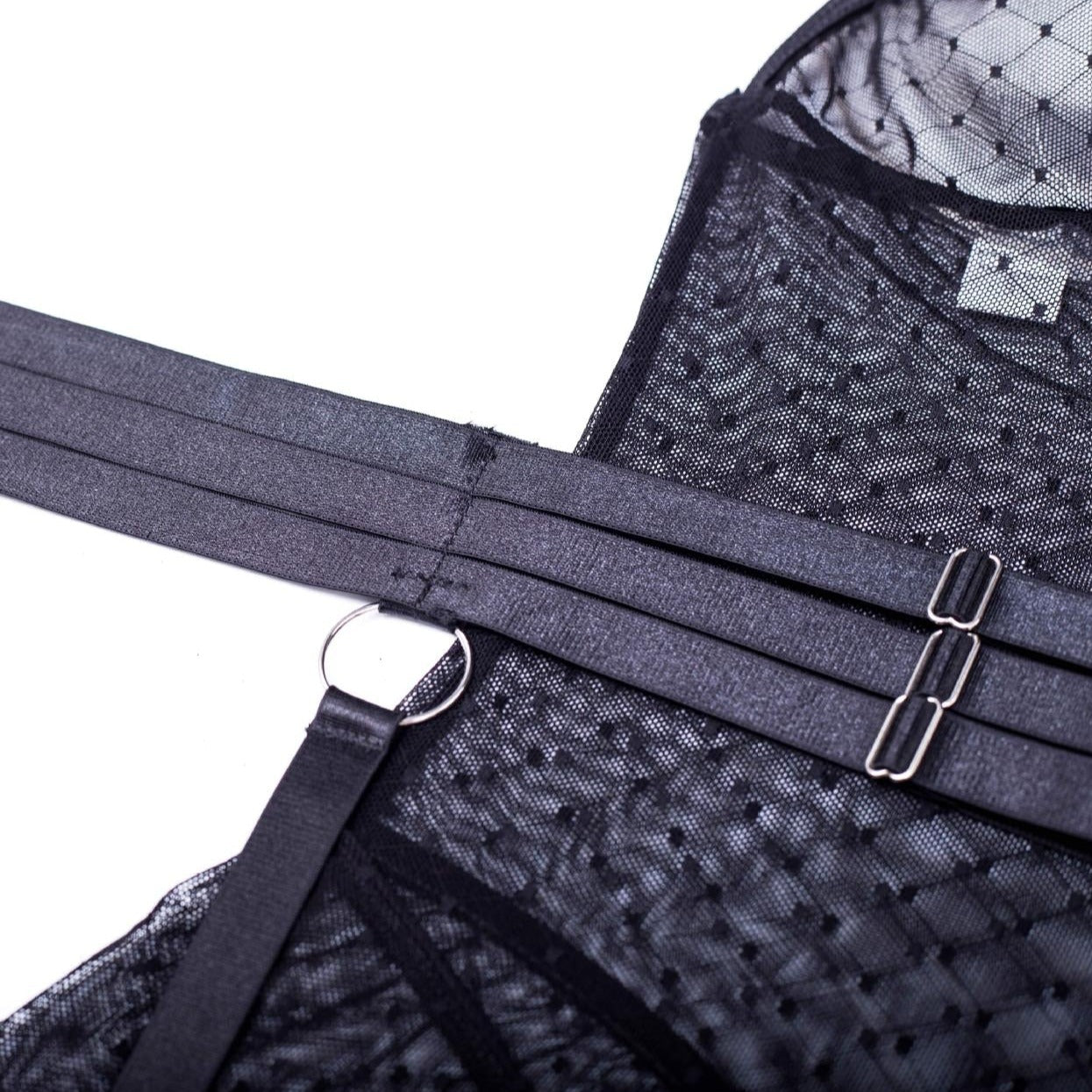 JIMENA POLKA MESH 3 PIECE LINDERIE BODYSUIT