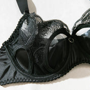 EMBROIDERY PUSH UP BRA LINGERIE SET with GLOVES