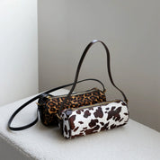 Chic Fur Leather Women Cylinder Bag