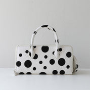 Fur Leather Polka Dot Small Clutch Handbag