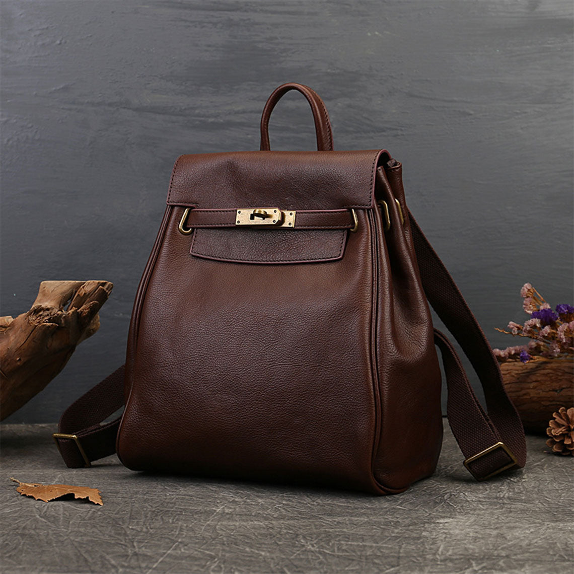 Top Grain Leather Classic Backpack for Women
