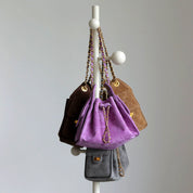 Sheep Suede Leather Quilted Chain Hobo Bag